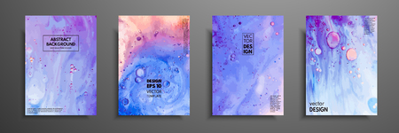 Abstract painting, can be used as a trendy background for wallpapers, posters, cards, invitations, websites. Modern artwork. Marble effect painting. Mixed blue, red and white paintsのイラスト素材