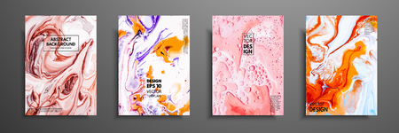 Mixture of acrylic paints. Liquid marble texture. Fluid art. Applicable for design cover, presentation, invitation, flyer, annual report, poster and business card, desing packaging. Modern artworkのイラスト素材