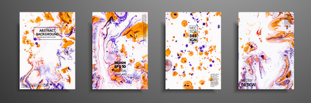 Colorful covers design set with textures. Closeup of the painting. Abstract bright hand painted background, fluid acrylic painting on canvas. Fragment of artwork. Modern artのイラスト素材