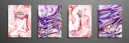 Colorful covers design set with textures. Closeup of the painting. Abstract bright hand painted background, fluid acrylic painting on canvas. Fragment of artwork. Modern artのイラスト素材