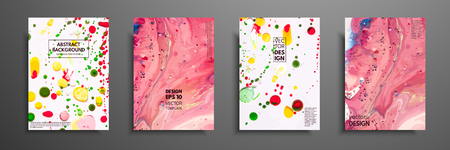 Mixture of acrylic paints. Liquid marble texture. Fluid art. Applicable for design cover, presentation, invitation, flyer, annual report, poster and business card, desing packaging. Modern artworkのイラスト素材