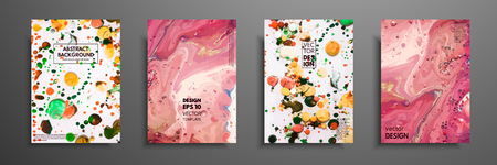 Mixture of acrylic paints. Liquid marble texture. Fluid art. Applicable for design cover, presentation, invitation, flyer, annual report, poster and business card, desing packaging. Modern artworkのイラスト素材