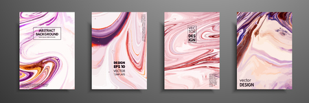 Hand drawn collection of card made by acrylic homemade texture. Liquid colorful texture. Fluid art. Abstract painting templates. Design for banner, poster, cover, invitation, placard, brochure, flyer.のイラスト素材