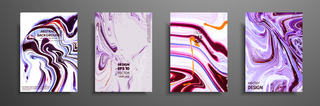 Covers with acrylic liquid textures. Colorful abstract composition. Modern artwork. Creative fluid colors backgrounds. Applicable for design placard, flyer, posterのイラスト素材