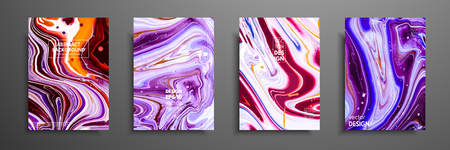 Covers with acrylic liquid textures. Colorful abstract composition. Modern artwork. Creative fluid colors backgrounds. Applicable for design placard, flyer, posterのイラスト素材