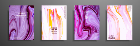 Mixture of acrylic paints. Modern artwork. Trendy design. Marble effect painting. Graphic hand drawn design for cover, poster, card, invitation, placard, brochure flyer etcのイラスト素材