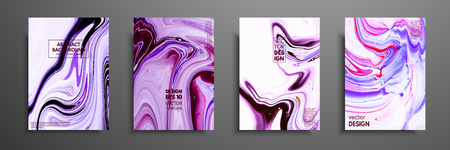 Mixture of acrylic paints. Modern artwork. Trendy design. Marble effect painting. Graphic hand drawn design for cover, poster, card, invitation, placard, brochure flyer etcのイラスト素材