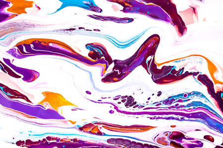 Abstract background with acrylic liquid textures. Modern artwork with spots and splashes of color paint. Applicable for into coffee packaging, labels, business cards, and interactive web backgroundsの写真素材