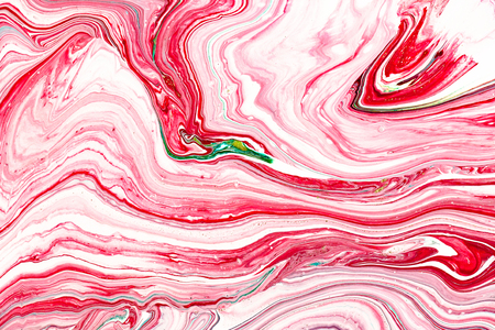 Hand painted backgrounds. Pink, white and yellow mixed acrylic paints. Liquid marble texture. Applicable for design packaging, labels, business cards, placard, covers, textile and decor interiorの写真素材