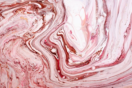 Hand painted backgrounds. Pink, white, brown and yellow mixed acrylic paints. Liquid marble texture. Applicable for printable, design packaging, cards, placard, covers, textile and decor interiorの写真素材