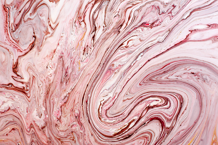 Hand painted backgrounds. Pink, white, brown and yellow mixed acrylic paints. Liquid marble texture. Applicable for printable, design packaging, cards, placards, covers, textile and decor interiorの写真素材