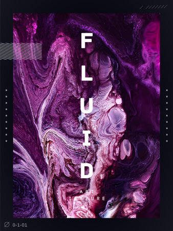 Hand painted background with mixed liquid purple, pink and violet red paints. Decorative messy...