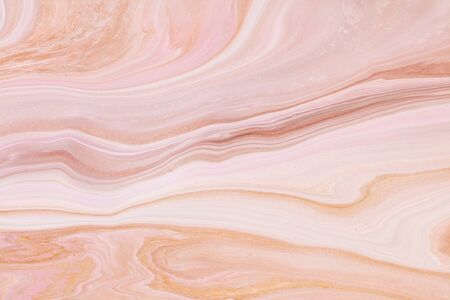 Fluid art texture. Backdrop with abstract iridescent paint effect. Liquid acrylic artwork with artistic mixed paints. Can be used for baner or wallpaper. Beige, brown and white overflowing colorsの写真素材
