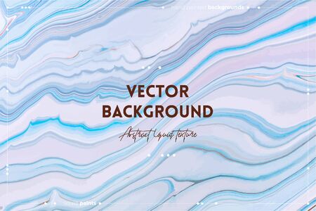 Fluid art texture. Abstract background with swirling paint effect. Liquid acrylic artwork with artistic mixed paints. Can be used for baner or wallpaper. Blue, lavender and white overflowing colorsのイラスト素材