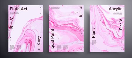 Abstract vector poster, texture collection of fluid art covers. Trendy background that applicable for design cover, invitation, presentation and etc. Pink and white universal trendy painting backdropのイラスト素材