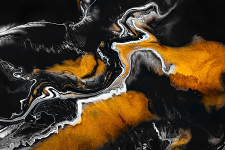 Fluid art texture. Abstract background with mixing paint effect. Liquid acrylic picture with...