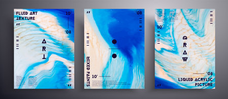 Abstract vector banner, set of modern design fluid art covers. Beautiful background that applicable...
