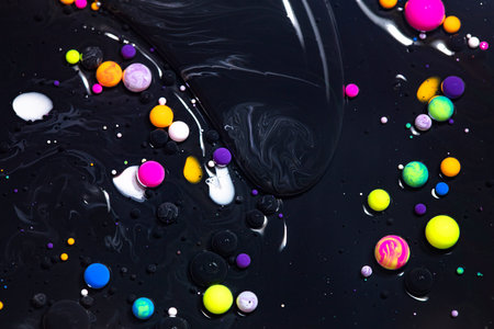 Fluid art texture. Background with abstract mixing paint effect. Liquid acrylic picture with flowing...