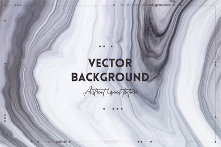 Fluid art stone texture. Backdrop with abstract mixing paint effect. Liquid acrylic artwork with artistic mixed paints. Can be used for baner or wallpaper. Black and white overflowing colorsのイラスト素材