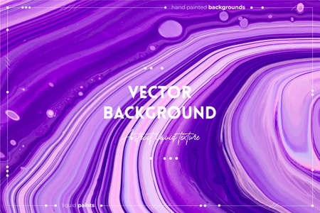Fluid art texture. Abstract backdrop with swirling paint effect. Liquid acrylic picture that flows and splashes. Mixed paints for background or poster. Purple, blue and pink overflowing colorsのイラスト素材