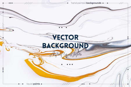 Bright resin art abstract background. Multicolor marble surface, mineral stone texture. Violet, orange and blue paint mix wallpaper. Fluid, color liquid flow effect. Watercolor, acrylic waves, swirlsのイラスト素材