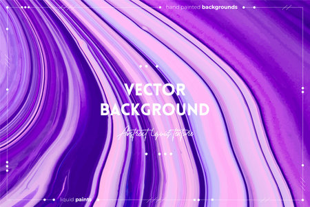 Fluid art texture. Backdrop with abstract mixing paint effect. Liquid acrylic artwork with chaotic mixed paints. Can be used for posters or wallpapers. Purple, pink and blue overflowing colors.のイラスト素材