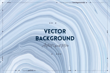 Bright resin art abstract background. Multicolor marble surface, mineral stone texture. Gray, white and blue paint mix wallpaper. Fluid, color liquid flow effect. Watercolor, acrylic waves, swirls.のイラスト素材