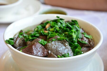 Pig red soup dishesの写真素材