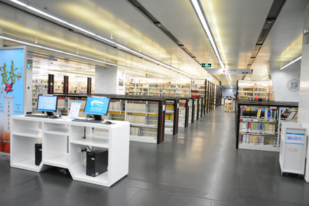 Interior of Guangzhou libraryのeditorial素材