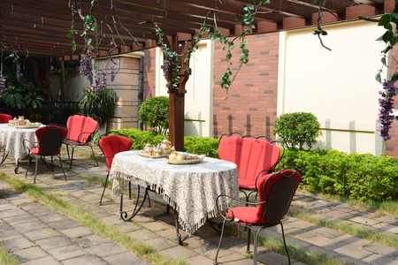 European garden of the restaurant in Guangzhouのeditorial素材