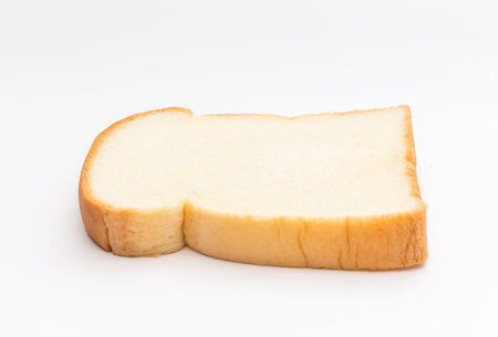 slice of bread on white background