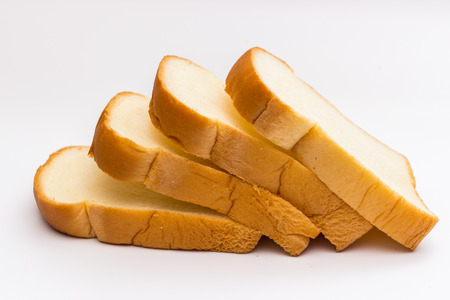 slice of bread on white backgroundの写真素材
