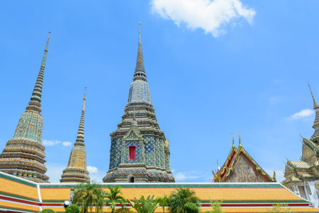 Wat Pho, The temple of the Reclining Buddha is a royal temple of the first grade, one of ten such temples in Bangkokの写真素材
