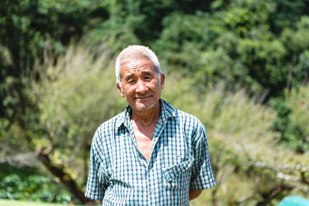Chiang Mai,Thailand -Dec 06, 2015: Unidentified old man walking on Grass at Chiang Mai Chiang Mai Province, Thailandのeditorial素材