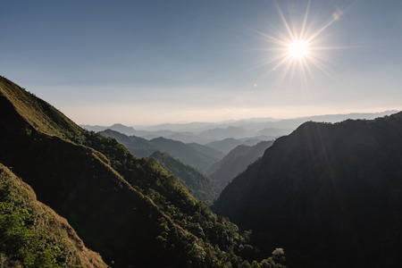 view of mountain range, mountain gap, mountain layerの写真素材