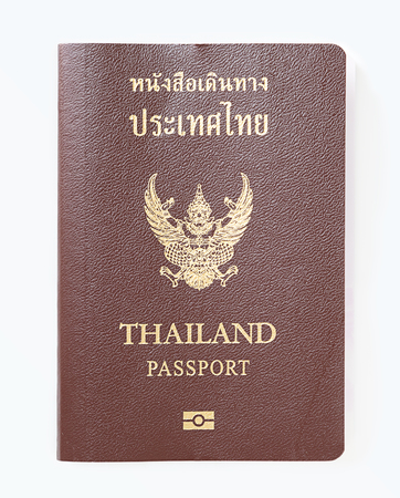 Thailand passport on white backgroundの写真素材