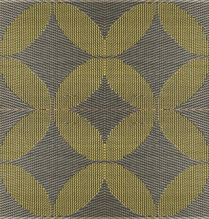 yellow plastic striped woven background and textureの写真素材