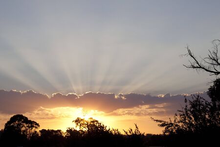 Sunset in Bundanonn Australiaの写真素材
