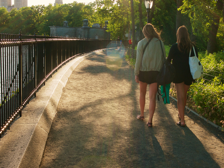 Walking at central park, New Yorkの写真素材