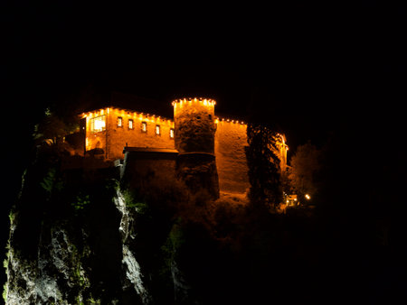 Bled Castle in night,Slovenia