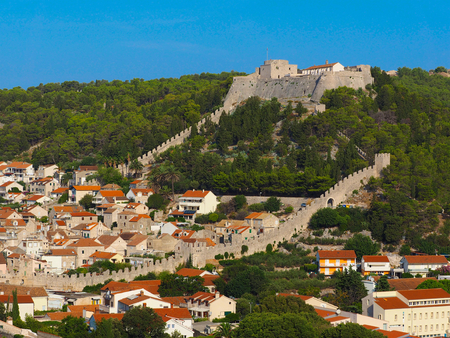 Spanjola Fortress at Hvar mountain top,Croatiaのeditorial素材