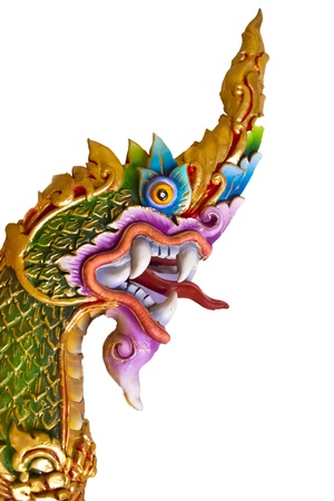 King of naga head with white backgroundの写真素材