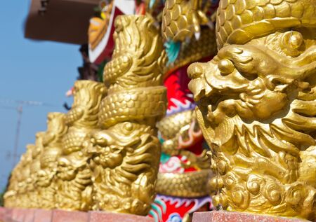 Chinese dragon head pole の写真素材