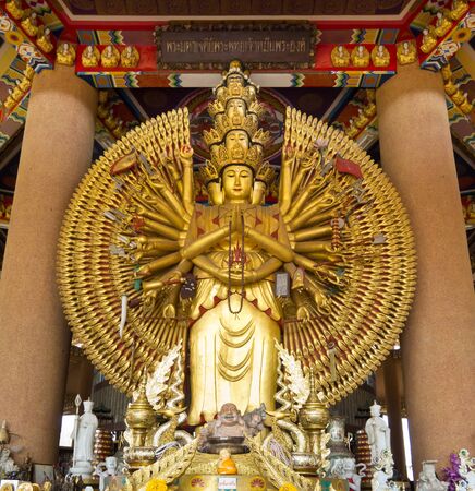 Statue of Guan Yin with 1000 handsのeditorial素材