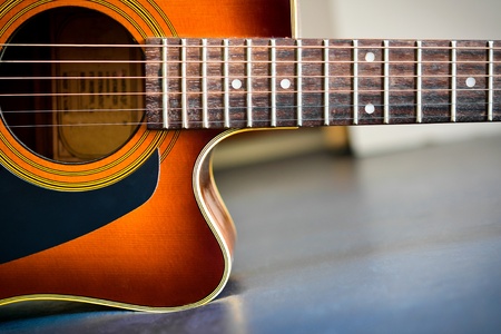Steel string acoustic guitarの写真素材