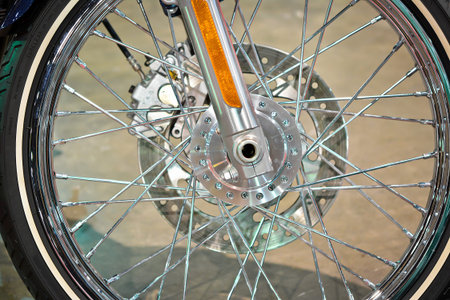 Vintage classic bike wheel with brake disc