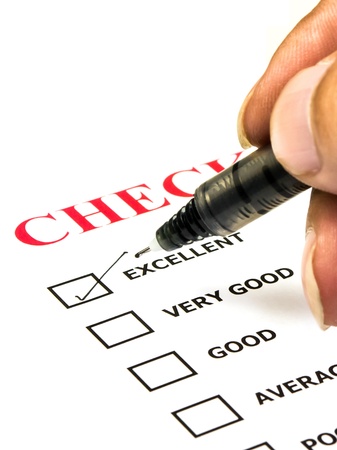 check list with a tick boxの写真素材