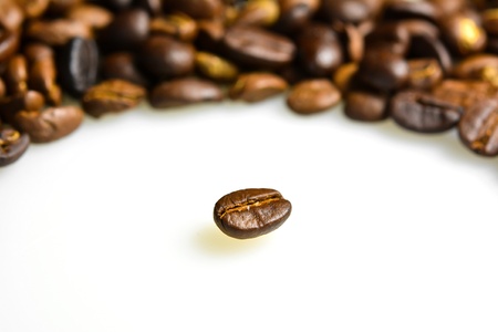 coffee beans on a whiteの写真素材