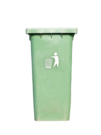 trash can isolated on whiteの写真素材