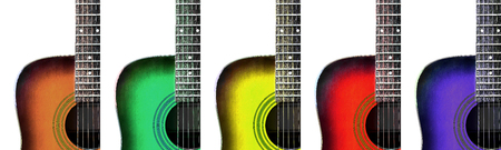 colorful acoustic guitar backgroundの写真素材